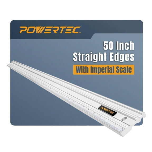 POWERTEC 50 Inch Straight Edges, Straight to Within .003'' Over 50'' Machined Flat, Precision Woodworking Tools for Table Saw, Router Table, MDF Workbench Top, Jointers, and Planers (71503)
