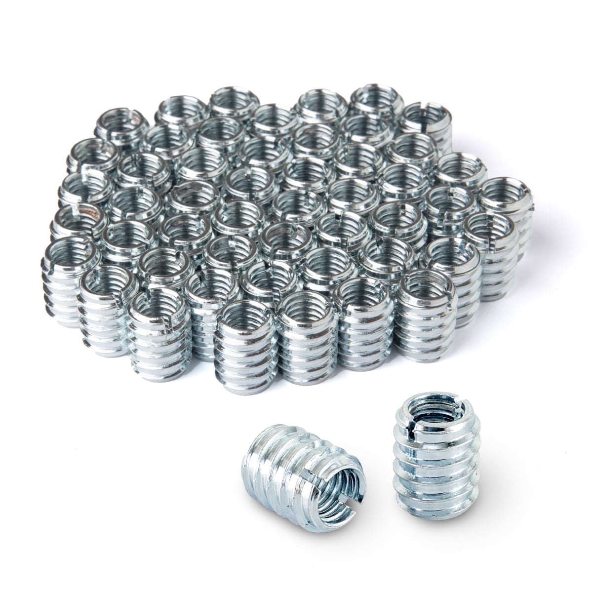 POWERTEC 50PK Threaded Inserts for Wood Furniture | Zinc Plated | 3/8 ...