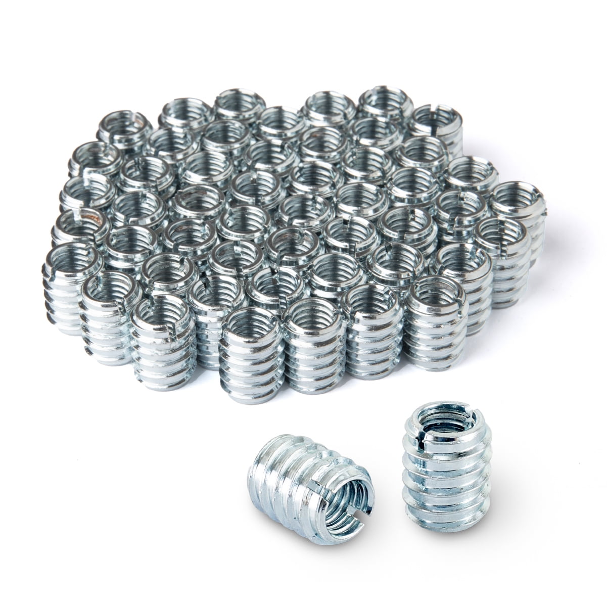 POWERTEC 50PK Threaded Inserts for Wood Furniture Zinc Plated 3/8”16 Internal Threads