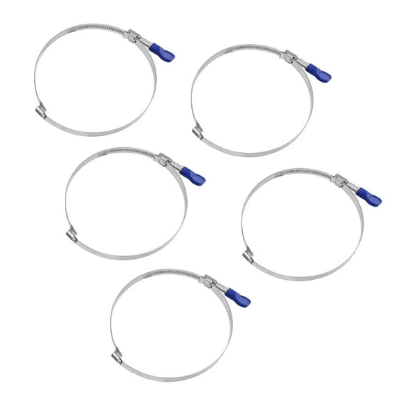 POWERTEC 5PK 2-1/2 Inch Right Hand Keyed Bridge Hose Clamp, Thumb Screw Key Adjustable Stainless Steel Hose Clamps for Dust Collection, Dust Collector and Dryer Vent Hose (70223)