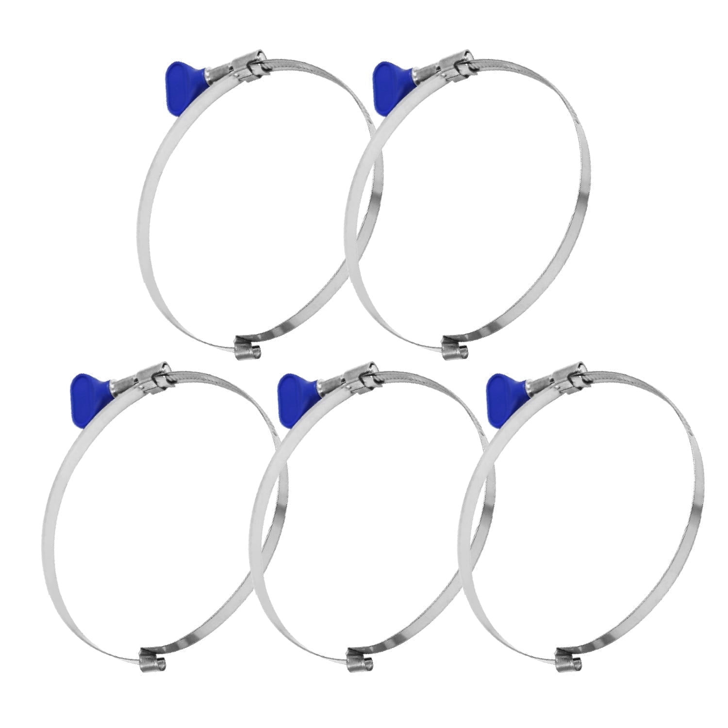 POWERTEC 5PK 4 Inch Left Hand Keyed Bridge Hose Clamp, Thumb Screw Key ...