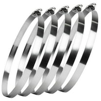 POWERTEC 5PK Stainless Steel Worm Gear Drive Hose Clamps, Adjustable 7-1/4" to 8-5/8" for Dryer Vent Hose, Pipe Clamp, Dust Collection, Plumbing, Automotive (50112)