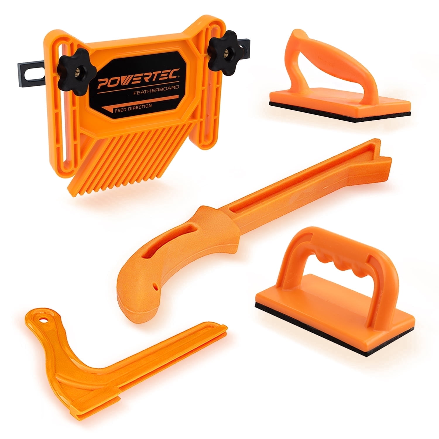 POWERTEC 5PK Tandem Featherboard And Push Sticks Push Blocks Fits powertec-5pk-tandem-featherboard-and-push-sticks-push-blocks-fits