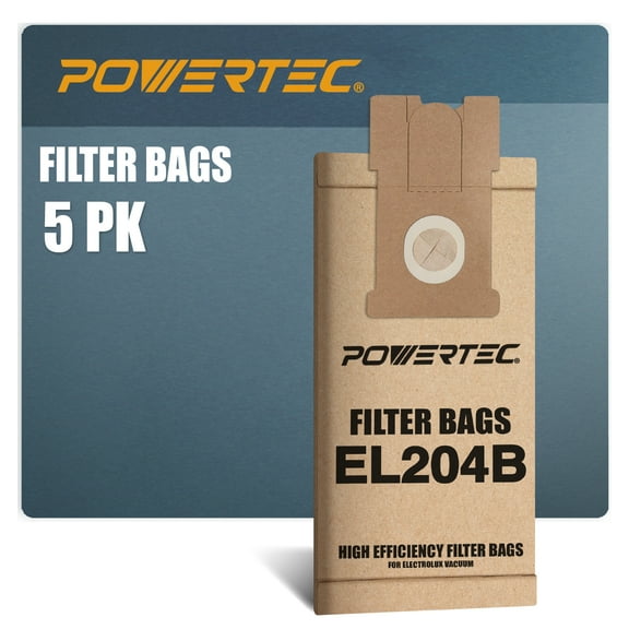 POWERTEC 5PK Vacuum Bags for Electrolux EL204B Fits EL5010 Aptitude & Uprights Vacuum Cleaner (75066)