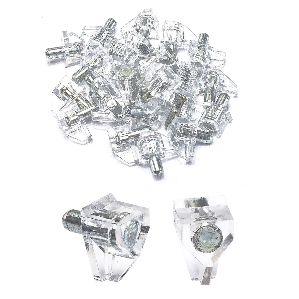 POWERTEC 5mm Clear Support Bracket Shelf Pins , Plastic, 25PK, QP1501