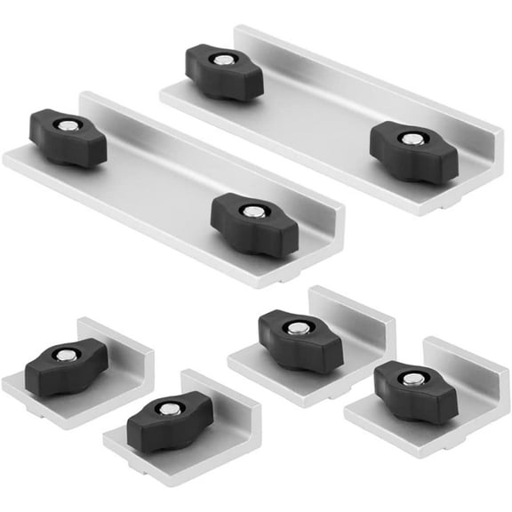 POWERTEC 6-Piece Set, T-Track Stop Kit, Incl. 2 Long Stops, 2 Short Stops, 2 InLine Stops, T Track Stop Block for T-Track Woodworking, Sanding, and Routing (71799)