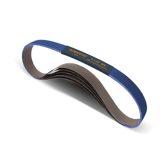 POWERTEC 6PK 1 x 30 Inch Zirconia Sanding Belts, 36 Grit Belt Sander Sanding Belt for Belt Sander, Belt and Disc sander, Woodworking, Metal Grinding, Derusting, 4130036Z-6