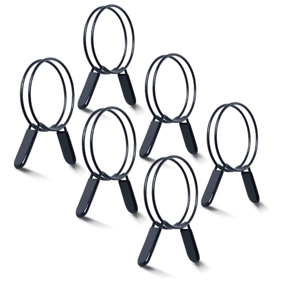 POWERTEC 6PK 5 inch Double Loop Hose Clamps for Dust Collection Hose and Dryer Vent Hose, Quick Release Spring Clamps for Dust Collector and Dust Collection Fittings, 70410-P3N