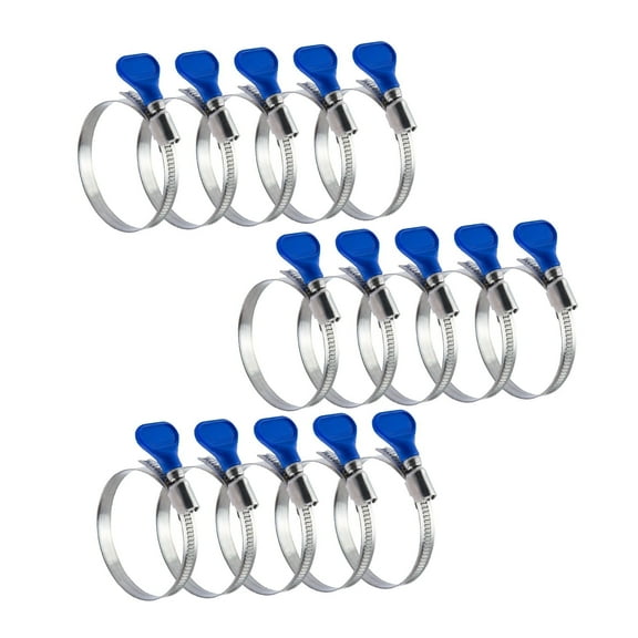 POWERTEC 15PK 2-1/2 Inch Key Hose Clamp, Thumb Screw Key Adjustable Stainless Steel Hose Clamps for Dust Collection, Dust Collector and Dryer Vent Hose, Pipe Clamp, RV Clamp,Worm Gear Clamp, 70127-P3