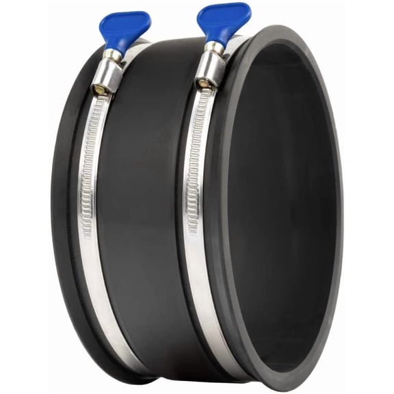 POWERTEC 70281 6 Inch Dust Control Flex Cuff with Adjustable Key Hose Clamps, Hose Connector Rubber Cuff Coupler for Woodworking Dust Collection Fittings, Dust Collector Accessories & Machinery, 1pk