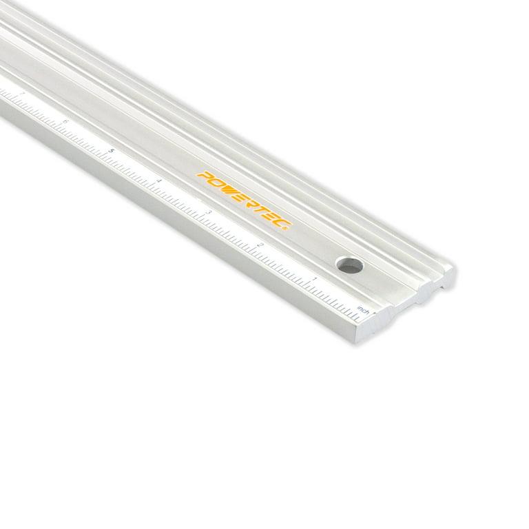 POWERTEC 71213 Anodized Aluminum Straight Edge Ruler  Metal Straightedge  Machined Flat to Within 0.001” Over Full 18 inch 