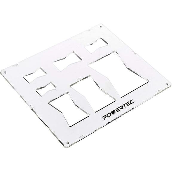 POWERTEC 71356 Clear Acrylic Butterfly Bowtie Router Template for Woodworking, Decorative Wood Router Jig Stencils Inlay Kit for Precise Cuts (7 in 1 Template)