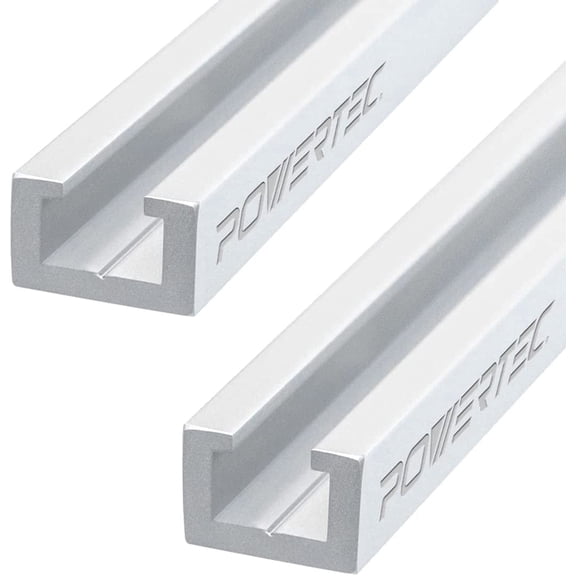 POWERTEC 2PK Heavy Duty 48 inch Aluminum T-Track | Specialized T Slot Track Mounting for 3/8" Hex Bolt and POWERTEC T Bolt ΒΌ"-20 and 5/16"-18, 71379-P2