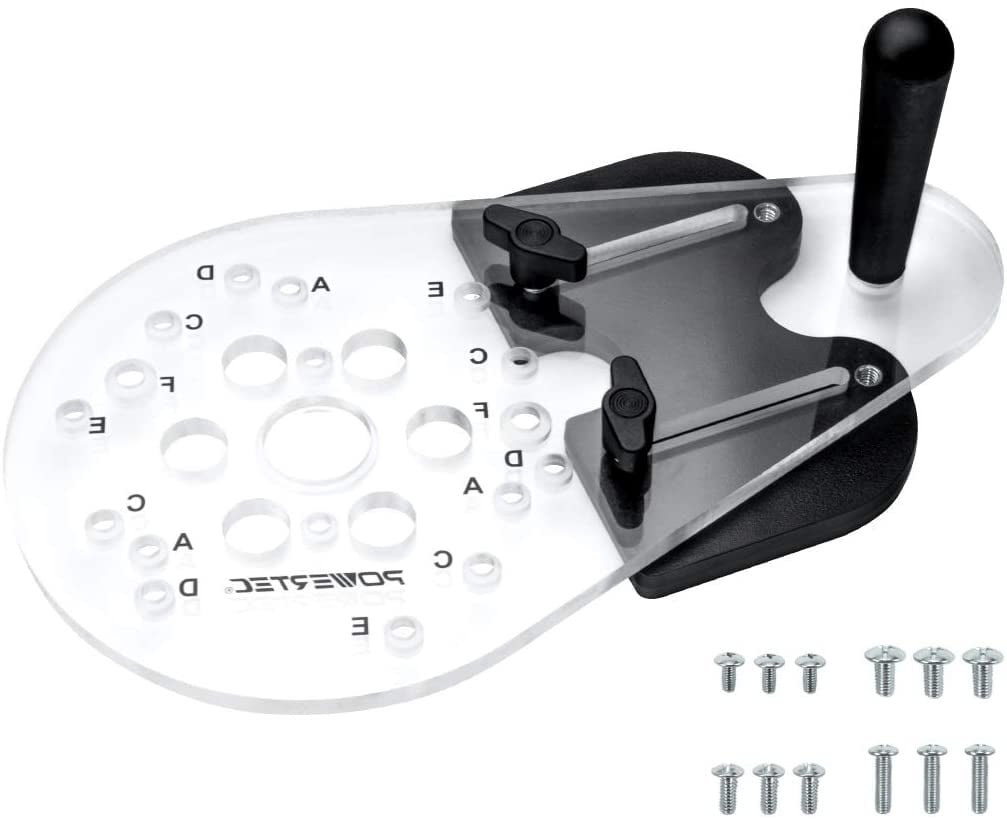 POWERTEC Offset Router Plate w/Edge Routing Reversible Fence, Multiple ...