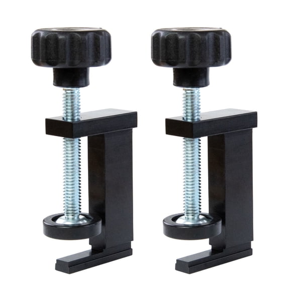 POWERTEC 2PK T Track Clamp for T Track Accepting 1/4” T bolt/Hex Bolts & 5/16" T Bolt, Hold Down Clamp for Track Saw Guide Rail, T Track, 1/4" T Track, Combo T Track, Multi T Track Fence (71439)