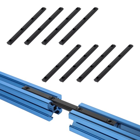 POWERTEC 8 Sets Straight Connector Corner Bracket Joining Plate – Fits T-Slot and V-Slot Profile Aluminum Extrusion, Ideal for CNC Machines, 3D Printers, Custom Enclosures, and More (74007N)