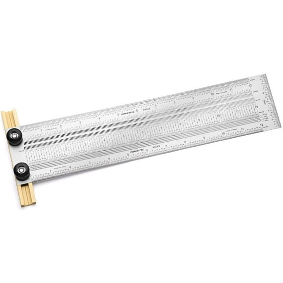 POWERTEC 80025 12-Inch Precision Marking T-Rule, Stainless Steel Marking & Measuring Tool