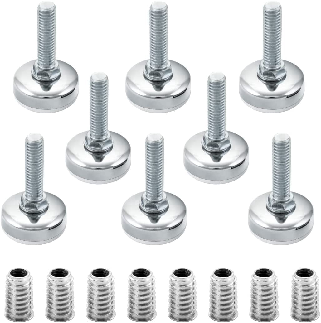 POWERTEC 8PK Threaded Leveling Feet with 3/8