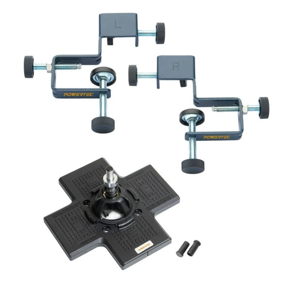 POWERTEC Cabinet Hinge Jig w/Drawer Front Installation Clamps Kit, Concealed Hinge Jig w/ 35mm Forstner Bit, Drawer Face Clamp for Cabinet Door Mounting, Cabinet Hardware & Drawer Front Panel(72222N)
