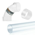 thumbnail image 1 of POWERTEC Clear PVC Pipe 2-1/2" x 36" Long, 2-1/2" OD 90 Degree Elbow and 2-1/2" Pipe Coupling for Dust Collection Hose & Fittings (70469N), 1 of 12