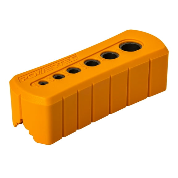 POWERTEC Drill Guide - Multi-Functional Drill Jig Block w/ 6 Common Drill Bit Sizes - for Straight Drilling Holes, Woodworking Tool (71971N)