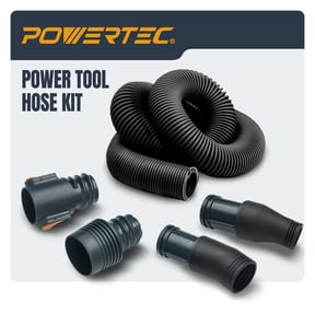 POWERTEC Dust Collection Hose Kit | 10' Hose w/ 1 Quick Connector 2-1/4" to 2-1/2" OD & 2 Fittings for Woodworking Power Tools, Wet/Dry Work Shop Vacuums, Miter Saw and Table Saw (70355)