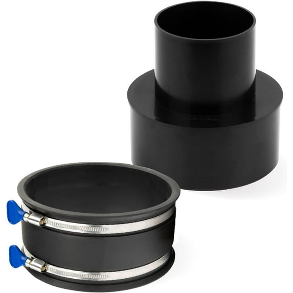 POWERTEC Dust Collection Reducer 6" OD to 4" OD with 6" Dust Control Flex Cuff (70362)