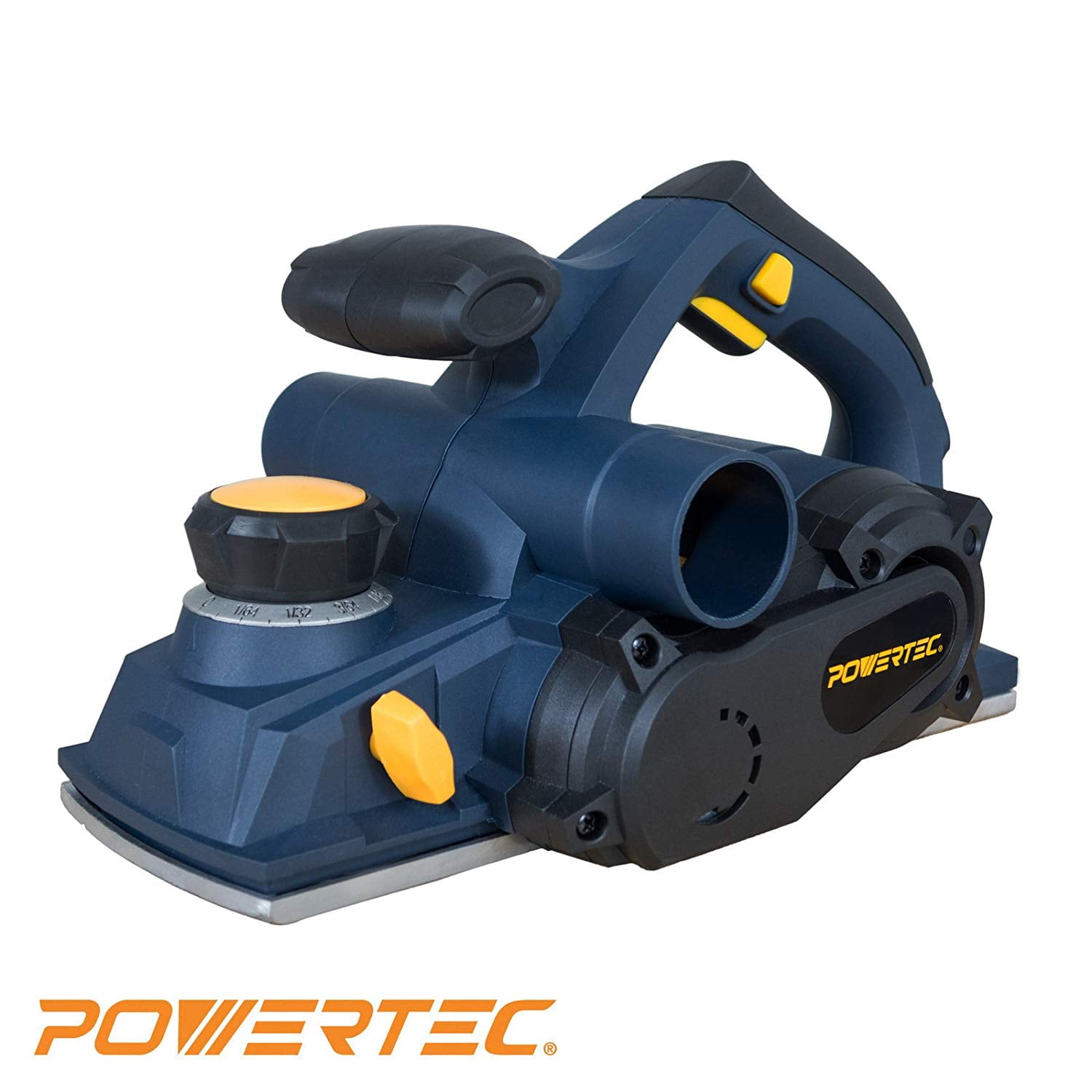 POWERTEC Portable Corded Hand Planer 8 Amp Power Motor with 4 3/8 Hand