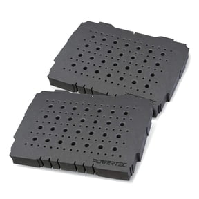 POWERTEC Router Bit Tray Organizer for Festool Systainer SYS 1 & & Tanos Systainer M - Holds 103 Bits Each Tray - 28 1/2" and 75 1/4" Shank Router Bit Storage Solution, 2PK (71419-P2)