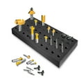 thumbnail image 1 of POWERTEC Router Bit Tray Organizer - Holds 50 Bits | 30 1/2" and 20 1/4" Shank Router Bit Holder for Tool Box and Drawer Storage Solution (71217), 1 of 6