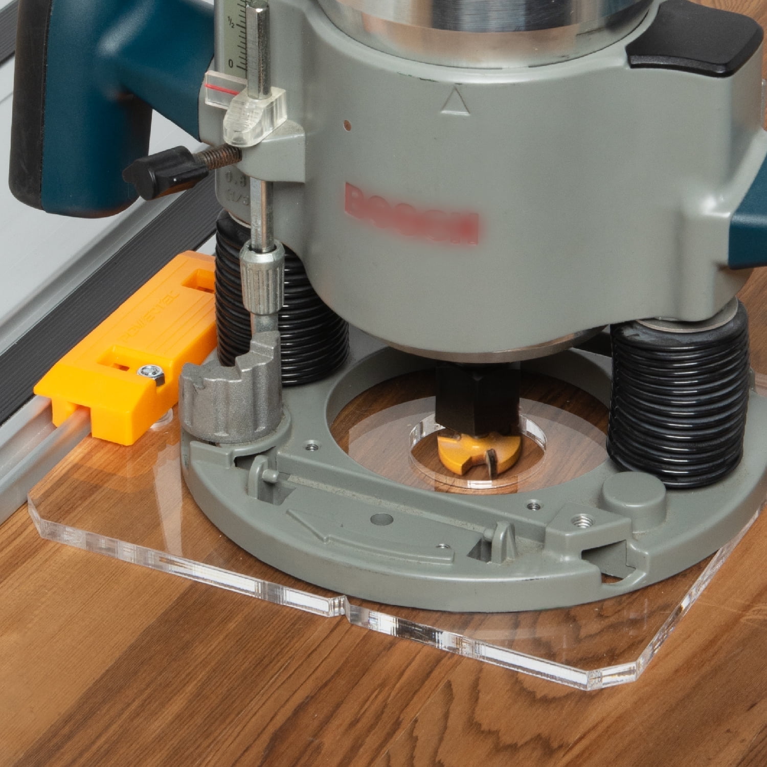 Adaptor Bosch Router GKF600 To Guide Rail Track Groove Made In UK Heavy Duty EBa - Foto 3