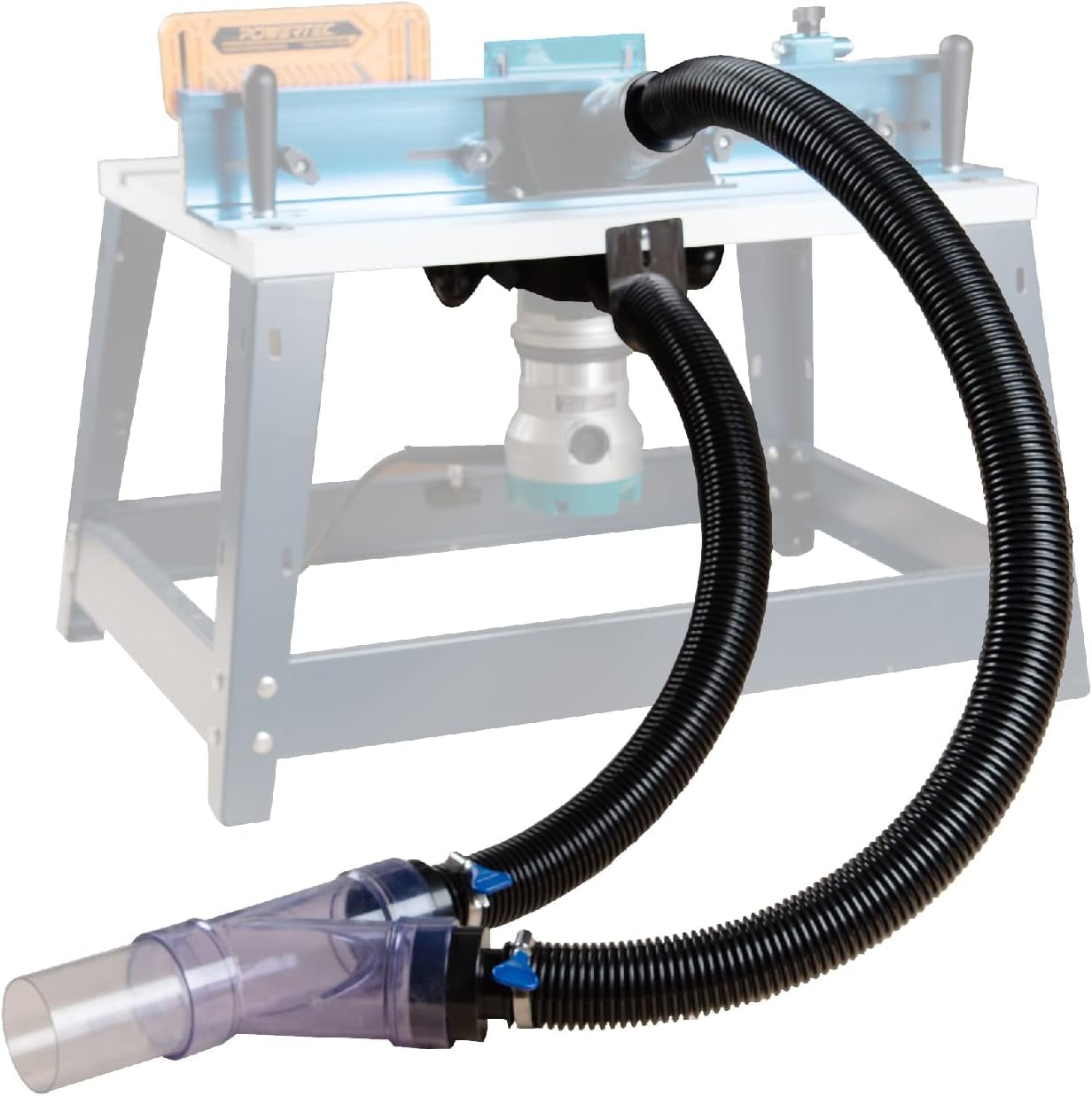 POWERTEC Router Table Dust Collection System w/Y Fittings Hoses