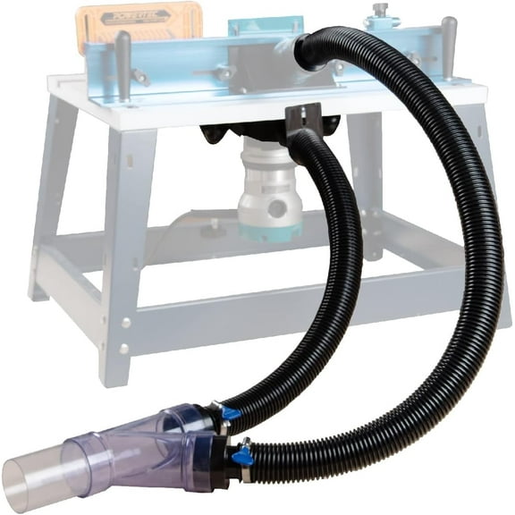 POWERTEC Router Table Dust Collection System w/Y Fittings Hoses, Reducer for use with Shop Vac, Dust Collector, Works w/BOSCH PR20EVS, GKF125CEK Routers, Makita RF1101, RT0700 & Porter Cable, 70331