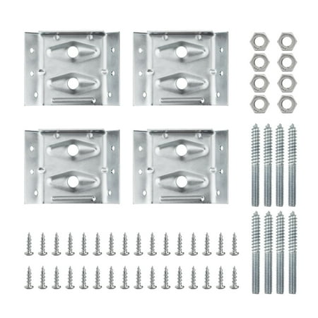 POWERTEC Set of 4, Surface Mount Corner Brackets with Mounting Hardware, Corner Braces for Table Aprons and Table Legs (71428)