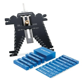 POWERTEC Setup Blocks Height Gauge 15pc Set, Router Table Setup Bars w/Universal 5-in-1 Measuring Gauge Woodworking Tool for Router Bit/Table Saw Blade Height, Band Saw, Drill Press (72050)