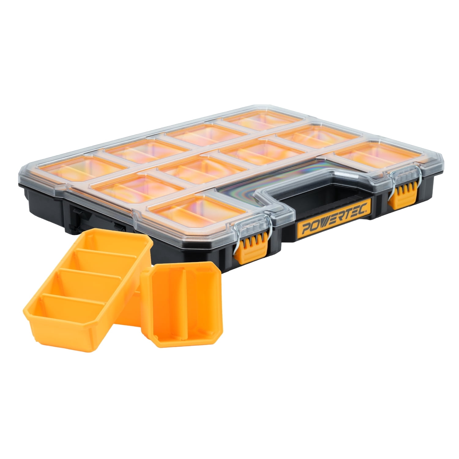 Tool Compartment Box POWERTEC Small Parts Organizer & Tool Box – 20 Compartments, IP65 Water ...