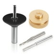 thumbnail image 1 of POWERTEC Solid Carbide Downcut Spiral Router Bit 1/4 Shank with Router Bushing, Collar, Alignment Pin, and Router Base Plate Centering Pin and Cone Set with 1/2" and 1/4" Ends (72132N), 1 of 8