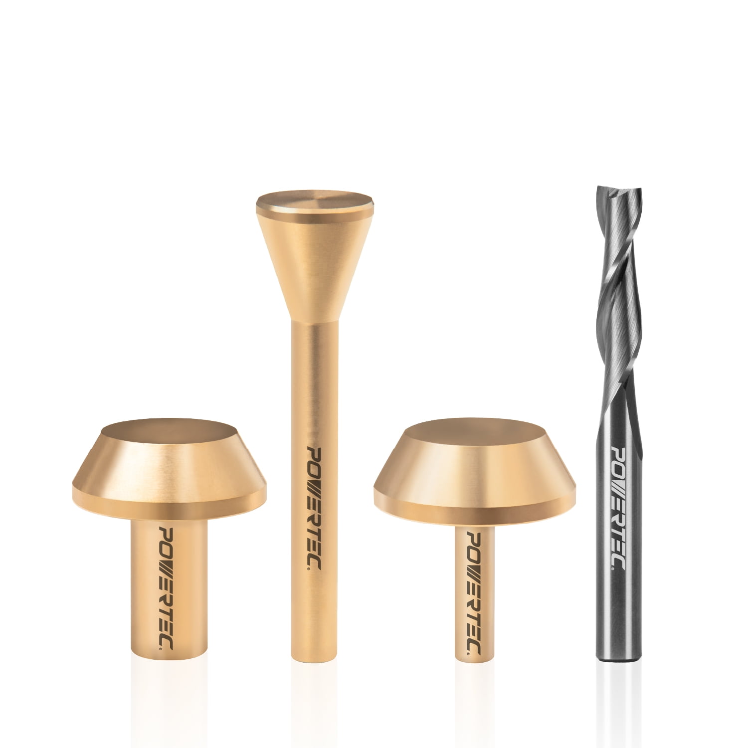 POWERTEC Spiral Router Bit and Router Subbase Centering Pin Set | Up ...