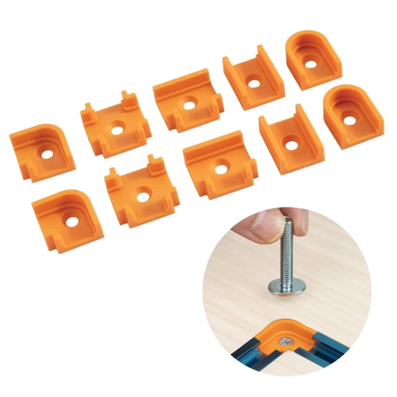POWERTEC T-Track Fittings Kit, Drop-In T-Track Connectors Set for 3/4" × 3/8" Grooves, Compatible with 1/4" & 5/16" T-Bolts, Modular T-Track System for Jigs, Router Tables, Workbenches & More (72350)