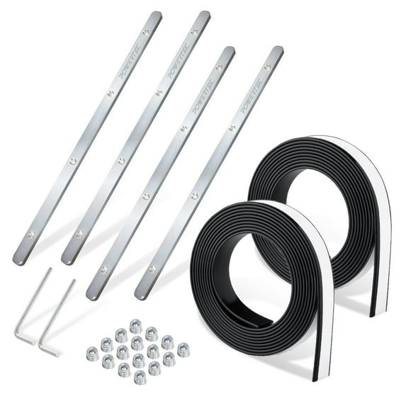 POWERTEC Track Saw Guide Rail Accessory Kit for Festool, Makita and DeWalt, Includes 2PK 118" Guide Rail Splinter Guard Replacement Strip and Set of 4 Guide Rail Connectors (72049)