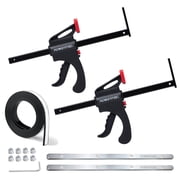 POWERTEC Track Saw Guide Rail Accessory Kit for Festool, Makita and DeWalt, Includes 55" Guide Rail Splinter Guard Replacement Strip, 2PK 8-3/4" Track Saw Clamps, and 2PK Guide Rail Connectors 72048