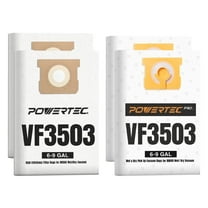 POWERTEC 4PK VF3503 Size B Shop Vac Bags Set for Ridgid for Wet Dry Pickup, 6-9 Gal. Water Resistant & Dry Debris Dust Bags Set (2 of each) for Ridgid HD9000 & Workshop WS32090F2 Wet Dry Vac