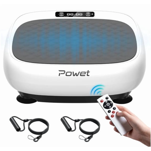 POWET Vibration Plate Exercise Machine, Whole Body Workout Waver Vibration Plate for Lymphatic Drainage with 5 Setting Modes, 99 Speed Levels for Weight Loss, Shaping, Toning