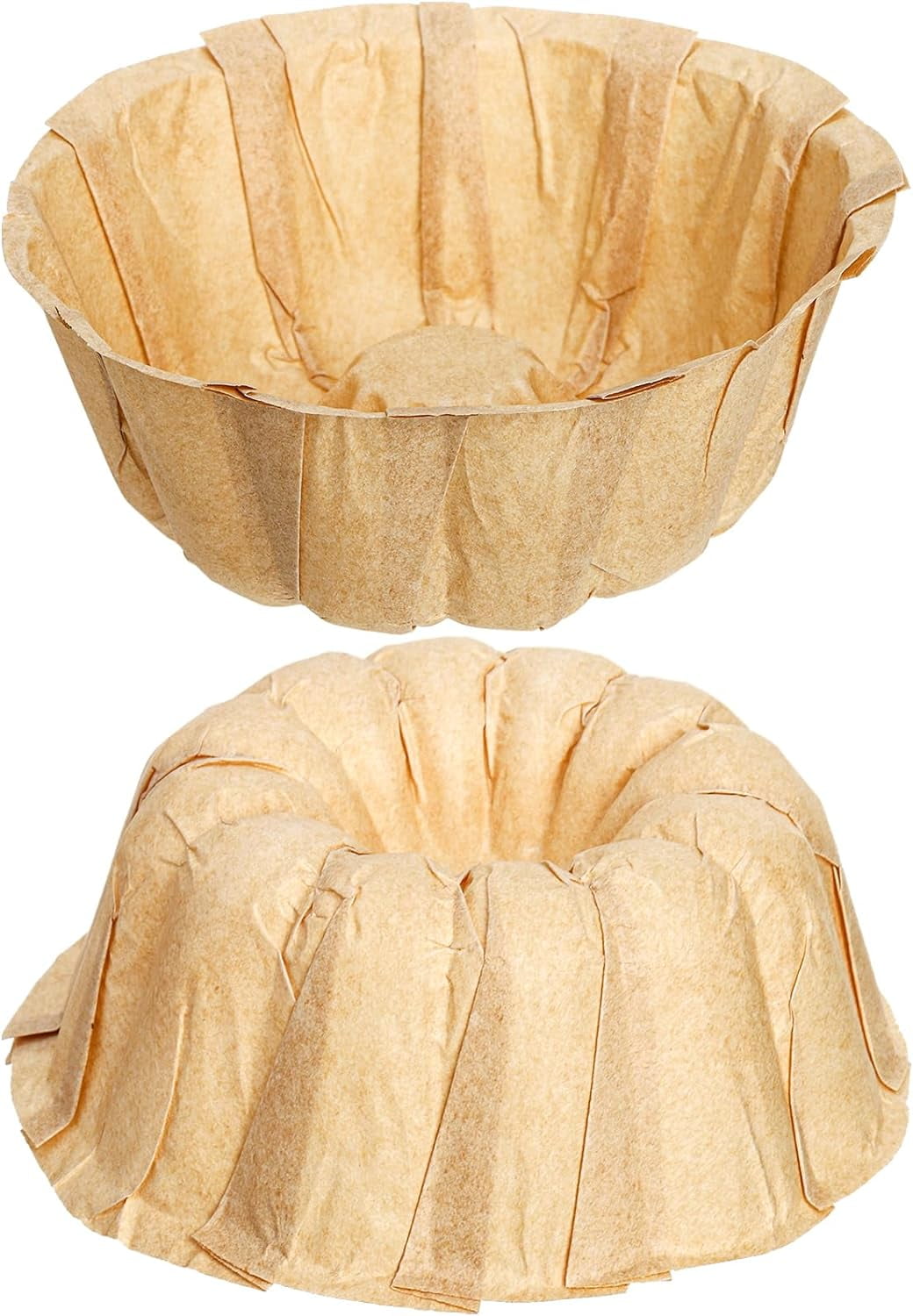 DEFNES 100 Pcs Mini Fluted Tube Pan Liner, 4 Inch Disposable Paper Cake