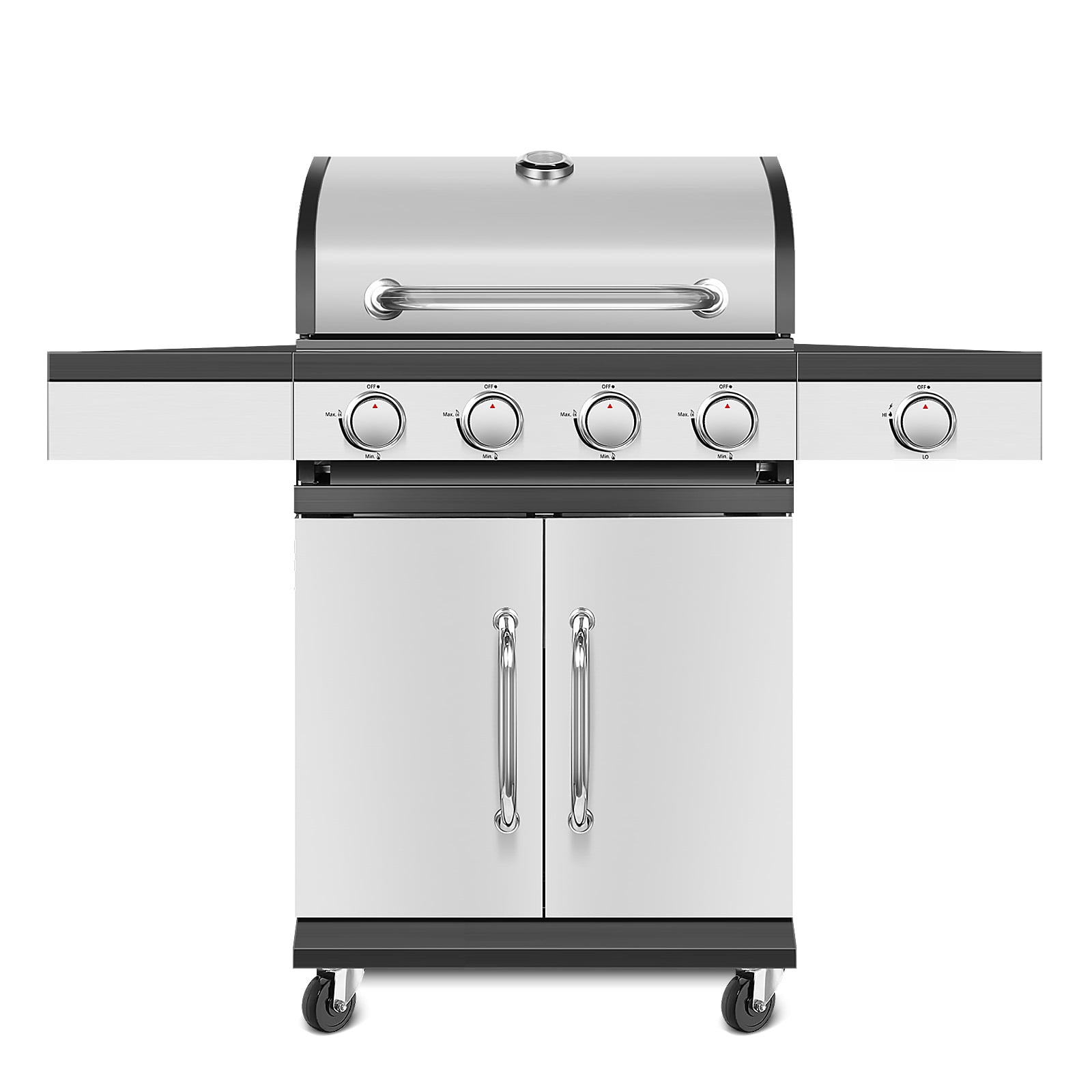 Large Outdoor 42K BTU BBQ Stainless Steel Propane Gas Grill With 4 Burners (SAK61283)