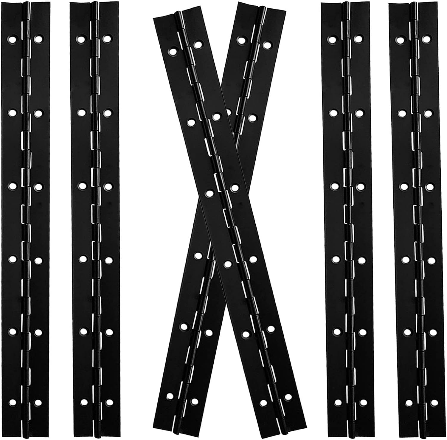 POWKOL 6 Pack Continuous & Piano Hinges, Black Stainless Steel 304