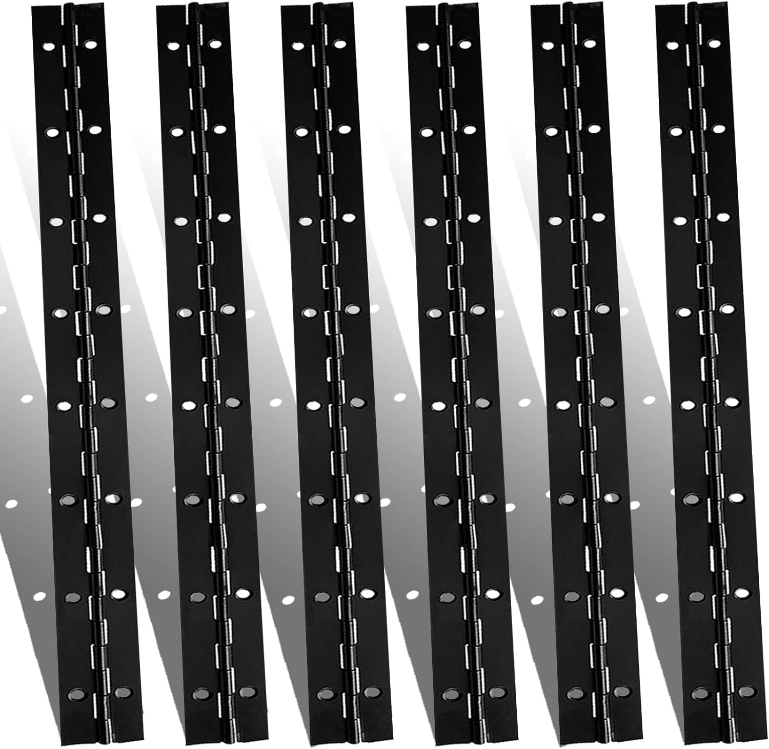 POWKOL 6 Pack Continuous & Piano Hinges, Black Stainless Steel 304