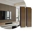 POWKOL Coffee Walnut Wood Soundproof Wall Panels 4 Pack 48 Inch X 12.5