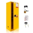 thumbnail image 1 of POWKOL Flammable Storage Cabinet 22 Gallon Yellow, 18.11" x 23.22" x 64.96" Adjustable Shelf Flammable Cabinet, for Commercial Industrial Home Use, 1 of 8