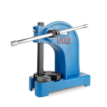 POWKOL Heavy Duty Blue Arbor Press 2 Ton,Manual Desktop Arbor Press,Cast Iron Punch Press Machine,with 8.5 Inch Maximum Height,for Stamping,Bending